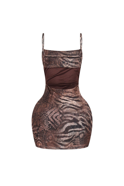 Zadar Strappy Back Leopard Mini Dress
